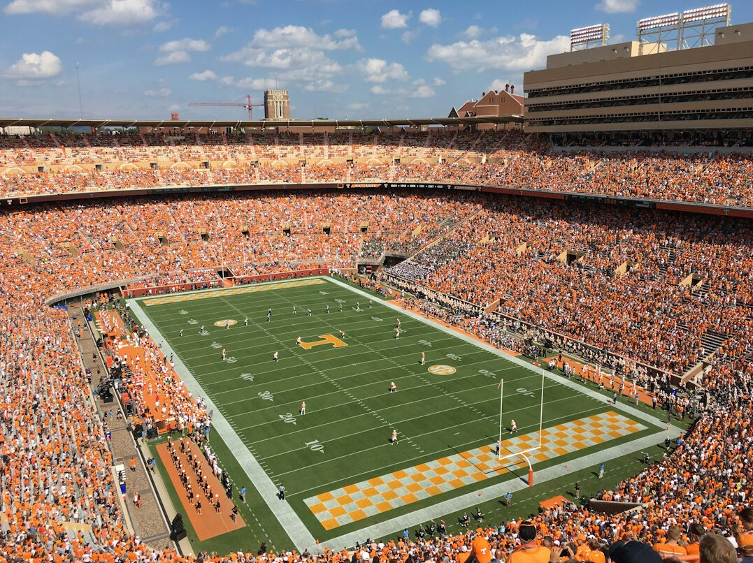 Football stadium filled with spectators
