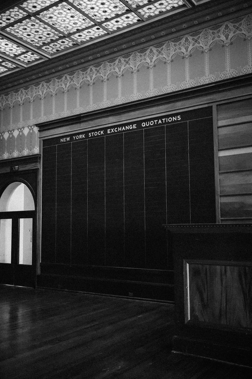 Stock market board with financial charts